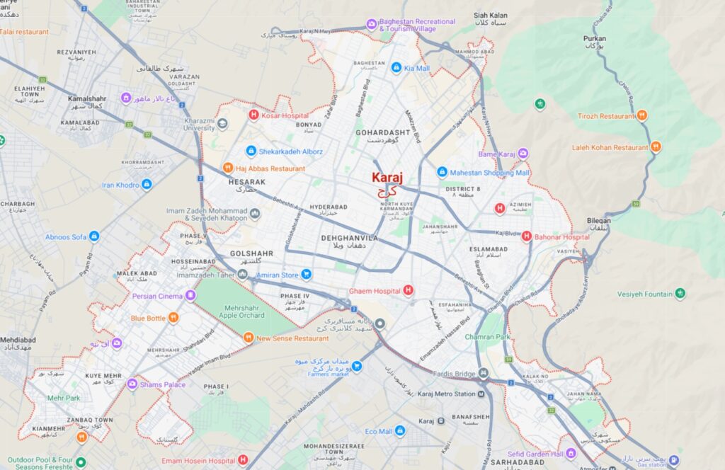 karaj map